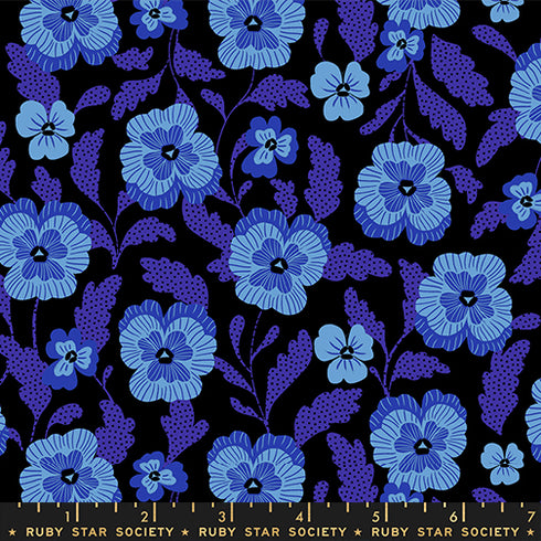 PREORDER Hello Alice Violets in Black RS2126 16 - Ruby Star Society Sold by the Half Yard